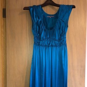 Teal satin dress